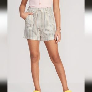 Old Navy Linen-Blend Printed Drawstring Midi Shorts for Girls Sz Various